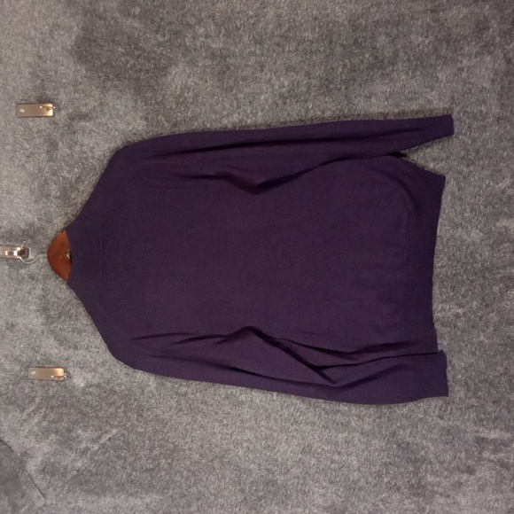 Jos. A. Bank Traveler 1/4 Zip Mens Sweater 100%merino Wool Purple Office Size M - Picture 3 of 8